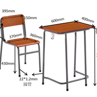 Chaise de bureau individuelle en contreplaqué de haute qualité, mobilier scolaire au design traditionnel, structure en tube d'acier pour salle de classe, bureau à domicile, chambre