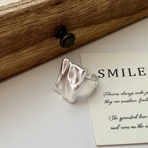 แหวนเคลือบด้านเรโทรเงินสเตอร์ลิงสำหรับ S925พร้อมดีไซน์เรียบง่ายทันสมัยสไตล์เกาหลี - Product Image 1