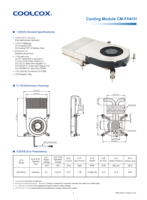 CoolCox CM-FH41H 94x137x29.5mm Refroidisseur Actif, Ventilateur Soufflant à Roulement Hydraulique avec Ailettes Empilées à Caloduc pour Refroidissement de PC Industriel