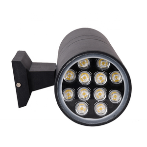 Applique murale extérieure cylindrique LED gris noir 12W, éclairage vers le haut et vers le bas - Product Image 6