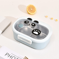 Boîte à lunch Bento isolée au micro-ondes à double couche Cartoon pour filles étudiantes et employés de bureau