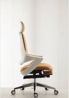 Mobilier de bureau Chaise de direction moderne Boss Chaise de bureau de direction pivotante en cuir PU avec repose-pieds