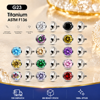 Thorrk Ear Stud Top Body Jewelry M0.9 Thread Piercing Accessories Jewelry