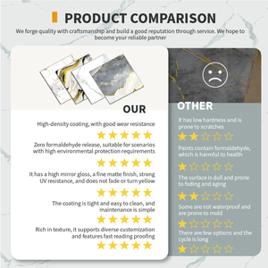 可定制的现代型 <span class=keywords><strong>3</strong></span> 毫米 PVC 防水防紫外线墙板，带 UV 大理石光泽表面，适用于家庭和商业用途 - Product Image 6