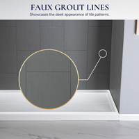Revêtement mural de salle de bain en SMC durable, gris mat texturé, pour douche
