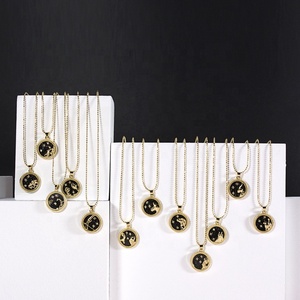 Collar <span class=keywords><strong>de</strong></span> Resina con Colgante <span class=keywords><strong>de</strong></span> Día y Noche para Mejores Amigos, Parejas, Chapado en Oro, con los 12 Signos <span class=keywords><strong>del</strong></span> Zodiaco - Product Image 6