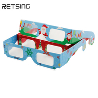 Lunettes de Noël et Nouvel An 3D Lunettes de Diffraction de Noël avec hologramme Lunettes en papier 3D avec feux d'artifice pour feux d'artifice