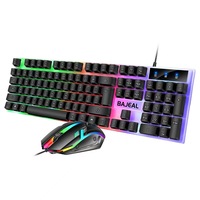 Harga Pabrik Set Keyboard Mouse USB Berkabel Universal dengan Lampu LED Tahan Air untuk Kantor, Pelajar, Aktivitas, dan Promosi