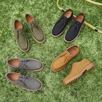 Chaussures Kangaroo pour hommes, style japonais classique, solides, rétro, décontractées, en cuir véritable, à lacets, antidérapantes