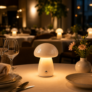 Lámpara de Mesa Recargable con Forma de Hongo, Mini Lámpara LED Inalámbrica con Interruptor Táctil, Luz Ambiental Decorativa para Comedor y Dormitorio - Product Image 2