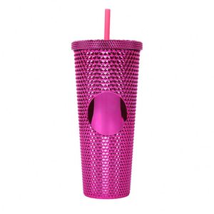 24Oz Double Wall Tumbler <b>Lid</b> <b>Straw</b> Plastic Durian Diamond Radiant <b>Cups</b> Bpa Free Leak-Proof Dishwasher Safe for Adults - Product Image 5