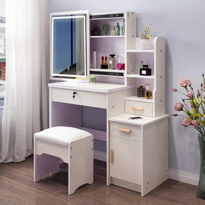 Black Dresser with Mirror - Modern Style, LED Light
