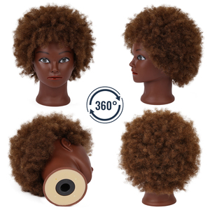 Tête de Mannequin Professionnelle 100% Cheveux Humains pour Coiffure Afro, Tressage et Entraînement de Barbier avec Cheveux Naturels - Product Image 5