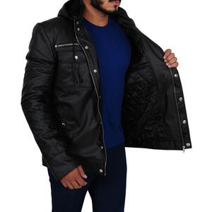Nueva venta al por mayor en blanco para hombre de cuero de la motocicleta chaqueta de cuero - Product Image 4