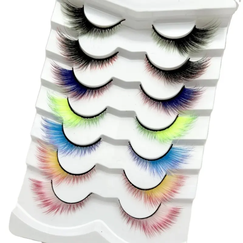 NOUVEAU 7 paires de faux cils en vison doux, cils manga, cils 3D naturels longs, cils en vison moelleux, faux cils