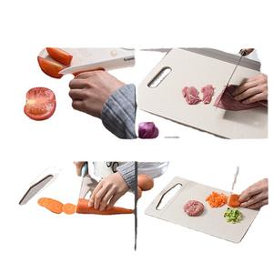 Planche à découper rectangulaire en paille de blé, lavable au lave-vaisselle, multifonctionnelle, pour poisson et légumes - Product Image 5