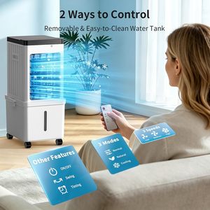 Refroidisseur d'air portable SimerSure 2,6 gallons 5000 Btu avec ventilateur humidificateur, unité de refroidissement sans fenêtre, blanc - Product Image 6