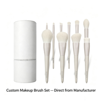 Ensemble de 10 pinceaux de maquillage mats les plus vendus pour la beauté, en poils synthétiques doux, avec tube en aluminium épais finition boulangerie et manche en bois