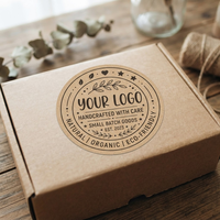 Personalisierte Maßgefertigte Kraftpapier Runde Logo-Aufkleber Selbstklebende Vintage Kraftpapier-Etiketten-Rolle für Seifenbox Kaffeetasse