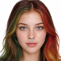 Piercing corporel en titane ASTM F136 G23, Clicker Septum, motif Couronne éventail, Zircon Cubique Marquise, 16G 8mm, Plaqué Or PVD 24K, pour Nez, Daith, Hélix