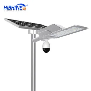 LoRa smart control solar street light IP67 with CCTV 4G wifi camera solar led outdoor light Hi shine