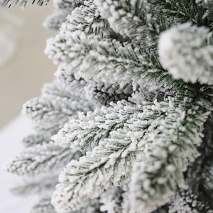 Exterior 7 pies flocado Pe Pvc árbol de Navidad con soporte de árbol de Navidad con adornos - Product Image 5