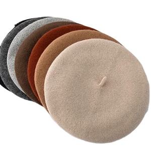Groothandel Vrouwelijke Luxe Winter Mode Wollen Baret Hoed Franse Baret Cap Effen Kleur Hoed Voor Vrouwen Meisjes Dame - Product Image 1