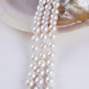 Collier et bracelet en perles d'eau douce naturelles de forme baroque, perles blanches Edison de 10 à 14 mm, vente en gros, options de couleurs DIY - Product Image 4