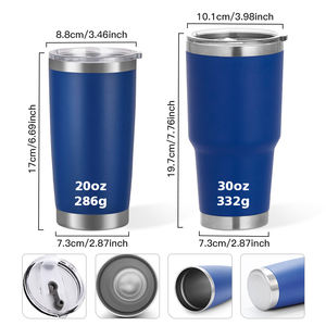 Vaso Térmico de 20oz/30oz con Recubrimiento en Polvo, Vaso de Acero Inoxidable 304 para Beber Café, Vaso Térmico de Doble Pared, Botella de Agua - Product Image 3