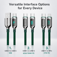 Kabel Pengisian Cepat USB-C 100W Grosir, Kabel Ponsel Kepang Nilon, Kabel Pengisian Universal