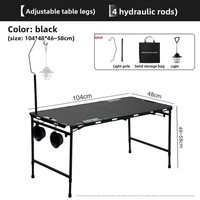 Table pliante hydraulique IGT, portable, pour le camping en plein air et les pique-niques sur la plage, rectangulaire, multifonctionnelle, 6 places