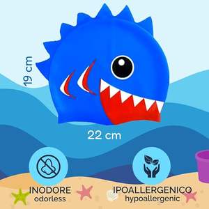 หมวกว่ายน้ำเด็กการ์ตูนคุณภาพสูง กันน้ำได้ดีเยี่ยม ตลก ยืดหยุ่นสูง ทำจากซิลิโคน ไม่รั่วซึม - Product Image 3