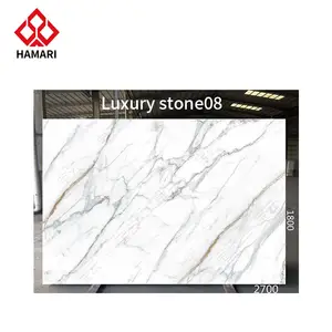 Pedra artificial personalizada para casa de hotel, placa permeada de tinta em marmore polido grande