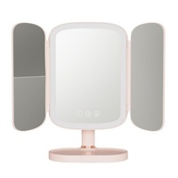 Miroir de Maquillage LED USB 5000mAh avec Contrôle Tactile Intelligent, Lumineux et sur Pied, pour Bureau