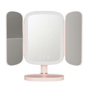 Miroir de Maquillage LED USB 5000mAh avec Contrôle Tactile Intelligent, Lumineux et sur Pied, pour Bureau - Product Image 1