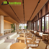 Ensemble de salle à manger moderne et traditionnel en bois massif (chêne/bois de cerisier) pour hôtel et restaurant, 4 chaises et table, mobilier commercial complet