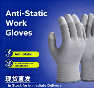 Karbon Fiber Kaplamalı Parmak Anti-Statik Eldivenler <span class=keywords><strong>PU</strong></span> Nefes Alabilen İnce Stil Hafif ve Nefes Alabilen İş Eldivenleri - Product Image 2