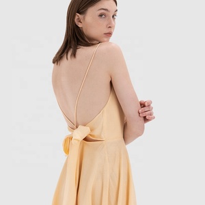 2024 all'ingrosso estate profondo scollo a V Boho <span class=keywords><strong>spalline</strong></span> abito lungo Sexy papillon croce all'americana Maxi abiti Casual da donna - Product Image 5