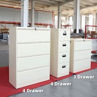 Armoire de classement à 4 tiroirs latéraux en acier robuste verrouillable pour l'organisation du bureau et de la maison