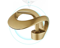 Nouveau Creative Art Fleur Forme Plein Cuivre Salle De Bains Cascade Robinet Pistolet Gris Et Or Brillant Évier Robinet Mitigeur