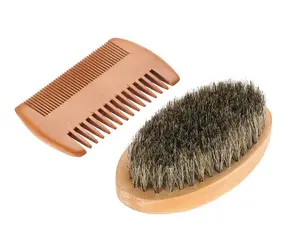 2 in 1 one set one comb +one brush offer free laser engraved logo beard comb beard brush