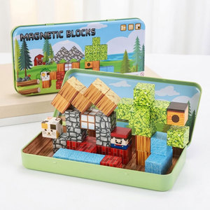 Juego de bloques de construcción magnéticos con caja de almacenamiento - Juguetes de ensamblaje DIY para niños - Bloques de construcción para jugar en mesas - Navidad - Product Image 2