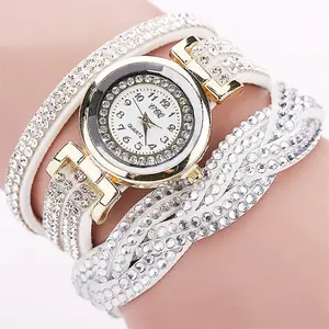 New twist bracelet watch Korean velvet circle rivet bracelet watch personality quartz bracelet watch