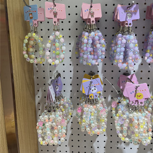 Móc khóa điện thoại di động mới, làm bằng hạt, phụ kiện trang trí tự làm, dây đeo tay, dây treo điện thoại trang trí - Product Image 3