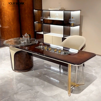 Bureau de réception en bois haut de gamme de luxe Table à thé longue Table de négociation pour bureau à domicile-Meubles de salon élégants