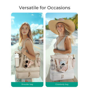 Bolso <span class=keywords><strong>de</strong></span> playa <span class=keywords><strong>de</strong></span> nailon KEEP PERFECT <span class=keywords><strong>para</strong></span> mujer, bolso <span class=keywords><strong>de</strong></span> malla con cierre <span class=keywords><strong>de</strong></span> cremallera y ajustable <span class=keywords><strong>para</strong></span> natación/crucero/piscina - Product Image 6