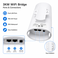 Pont sans fil P2P/P2MP 5,8 GHz 900 Mbps, double ports LAN, Plug & Play, résistant aux intempéries IP65, PoE DC pour caméra