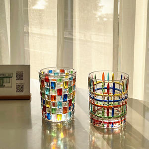 Taza de cristal-Taza de beber tejida de color de moda para niñas, popular en las redes sociales, taza de beber whisky - Product Image 2