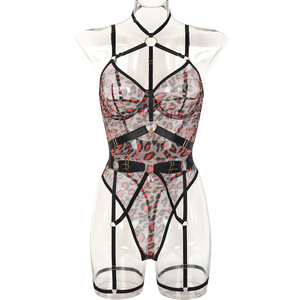 ManufactureNew 2024 tentación conjunto de lencería Sexy para <span class=keywords><strong>mujeres</strong></span> con curvas gran oferta de lencería fina de encaje decoración con lentejuelas Control firme - Product Image 5