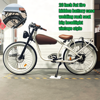 Vélo électrique rétro 500W avec pneus larges de 26 pouces, cruiser EBike pour personnalisation de marque